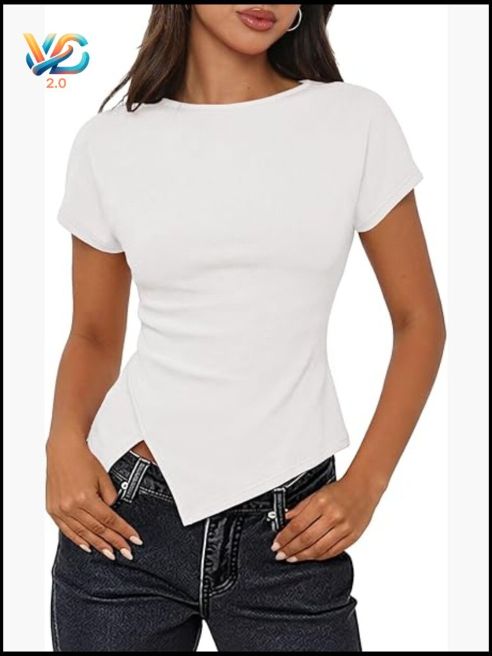 Short Sleeve Boat Neck Ruched Asymmetrical Slim Fit Going Out T-Shirt Y2K Top